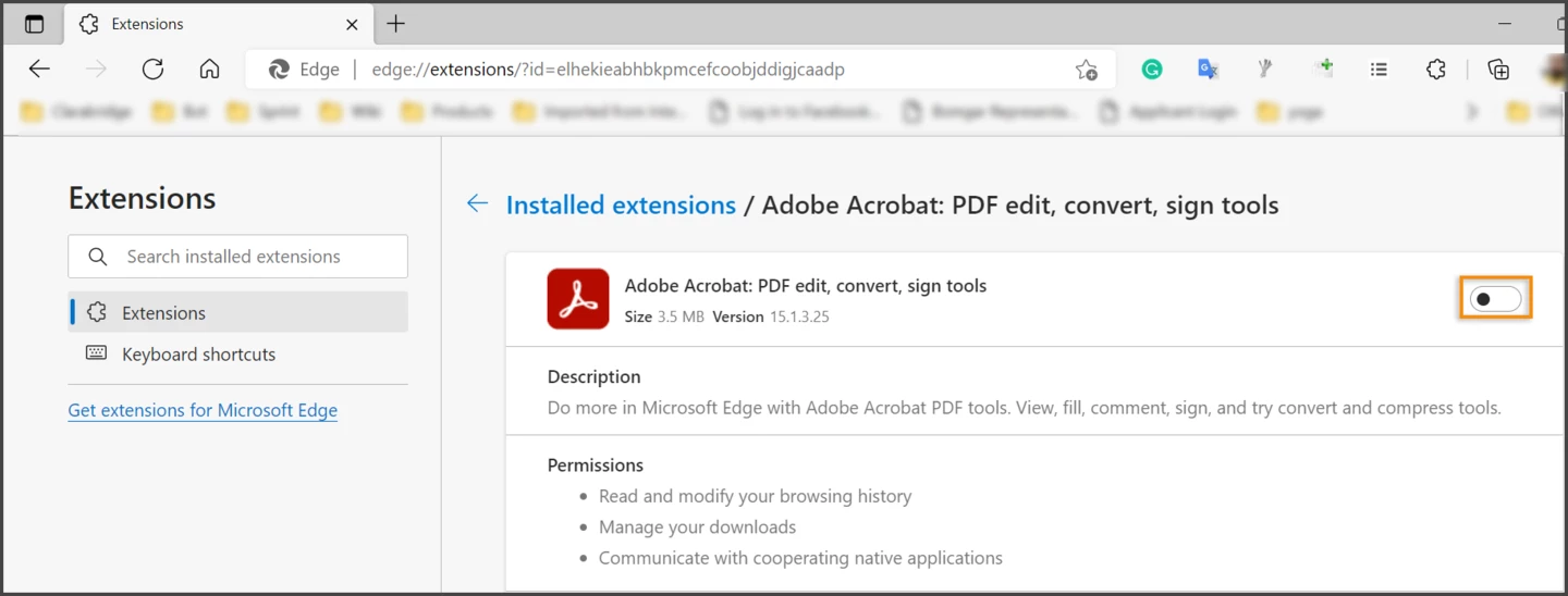 Enable Adobe Acrobat extension for Microsoft Edge | Community