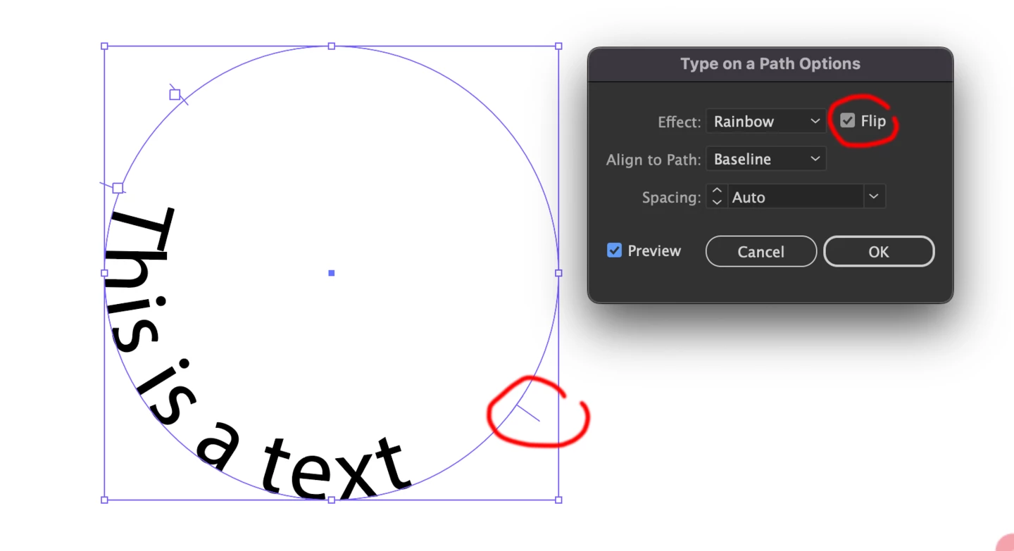 Flip text on path | Community