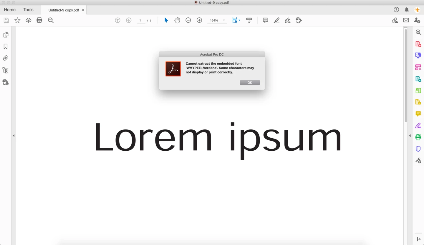 Adobe Acrobat cannot extract the embedded font | Community