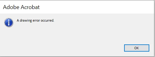 Error message when open pdf : There was an error processing a page ...
