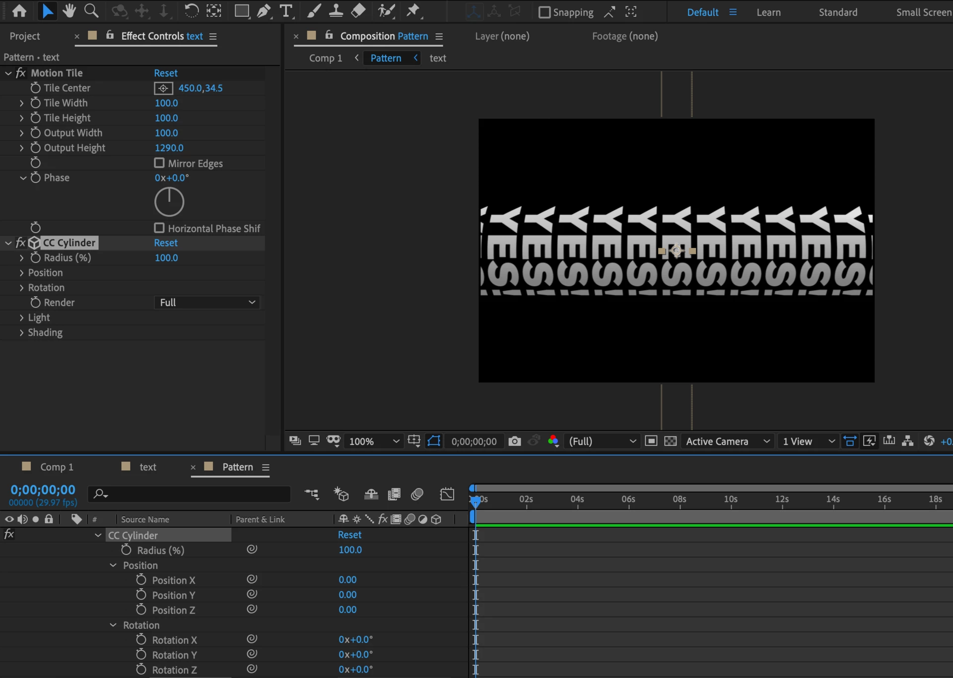 How to change the orientation of the text on cc cylinder in After ...