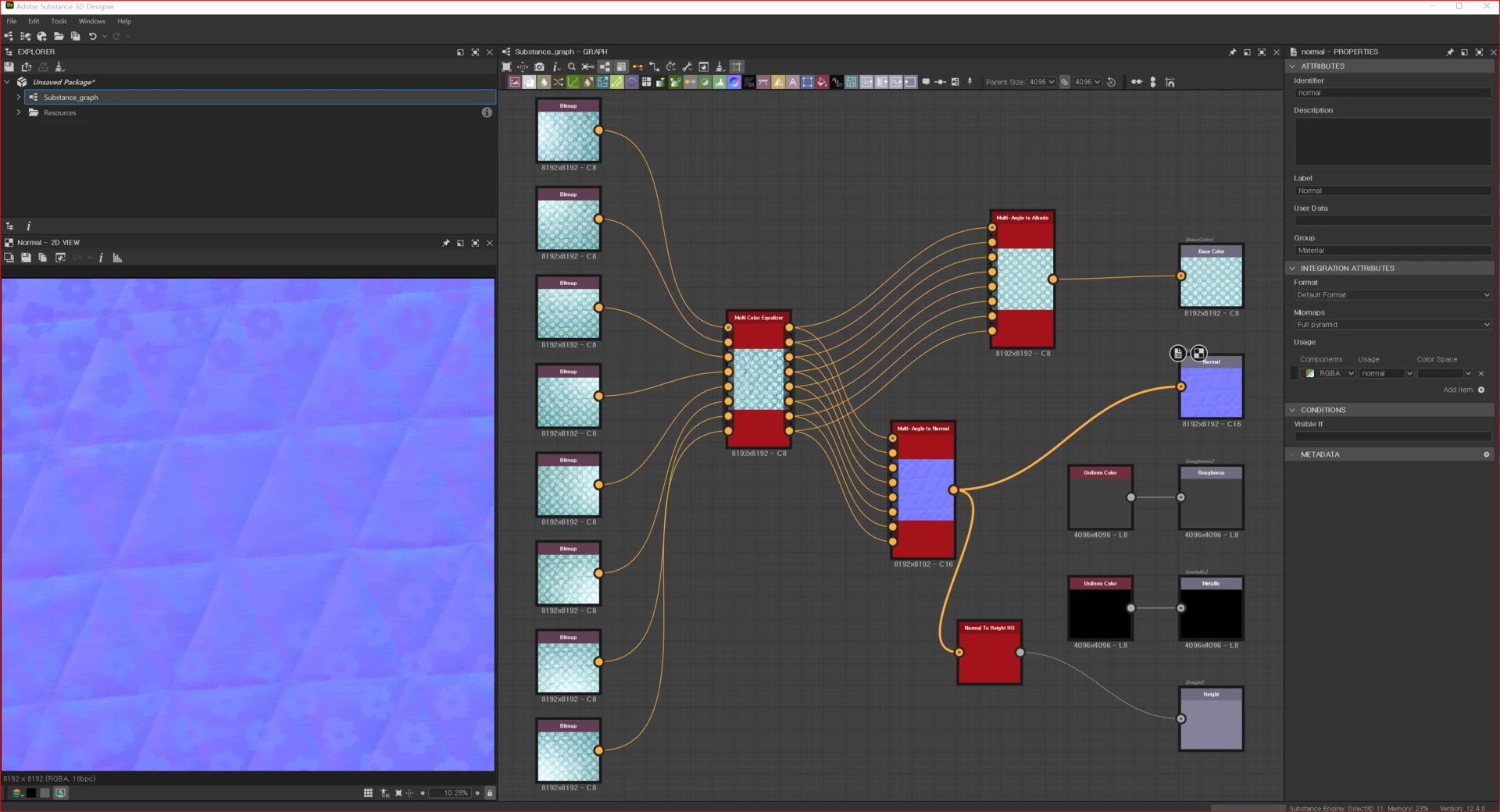How do I fix the normal map from the "multi angle to normal" node ...