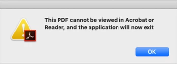Reader crashes - Error: PDF Can't be viewed in Acrobat | Community
