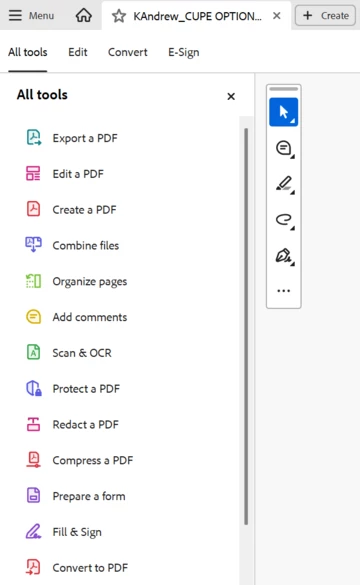 Sidebar menu/tools Disappears in New Acrobat Experience | Community