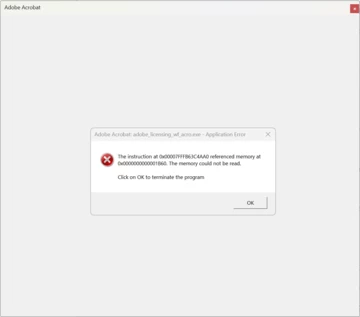 Application error to launch Acrobat Pro | Community