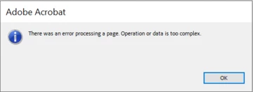 Error message when open pdf : There was an error processing a page ...