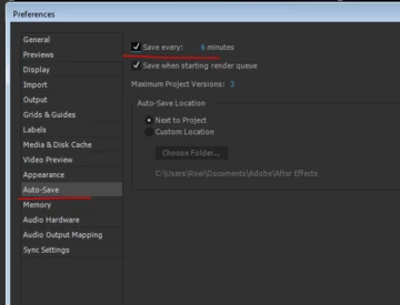 Recover Unsaved After Effects Project | Community
