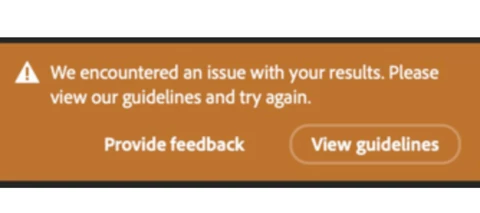 Updates to issues encountered while generating images (User Guidelines Violations)