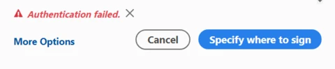 Authentication Failed in Adobe Acrobat Pro | Community