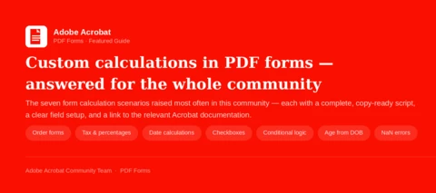 Custom calculations in PDF forms: answered for the whole community