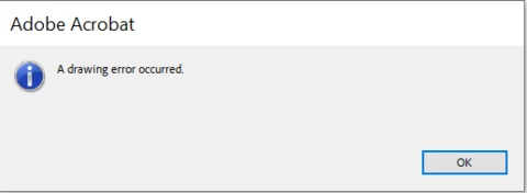 Error message when open pdf : There was an error processing a page ...