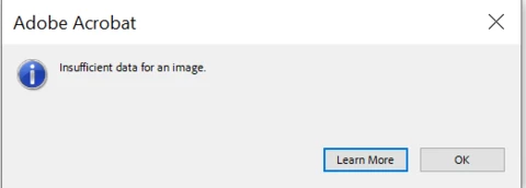 Error message when open pdf : There was an error processing a page ...