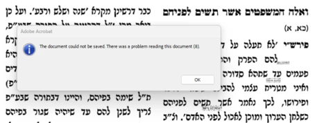 Acrobat: Error - "There was a problem reading this document (8 ...