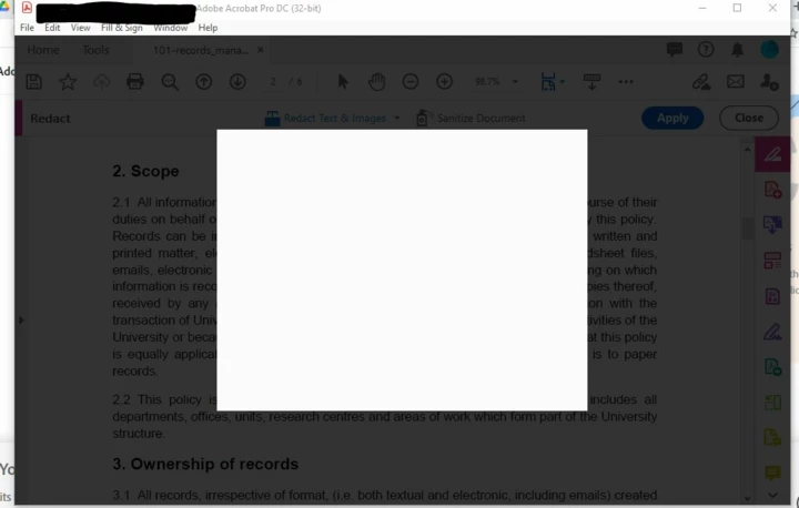 Adobe Acrobat Pro DC - Redaction tool not working | Community