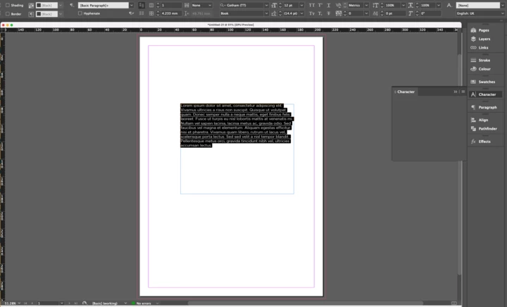InDesign Character and Paragraph panels not working | Community