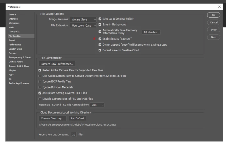 P: Photoshop 22.4 - Missing Save as formats from the menu | Community