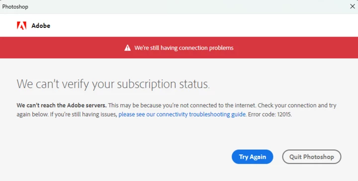 I keep getting the error code: 12015 | Community