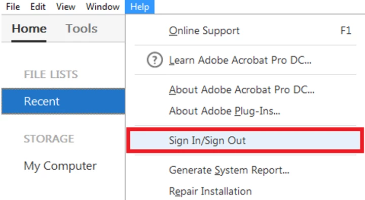 Disable SignIn / Sign Out (Adobe Acrobat DC) | Community