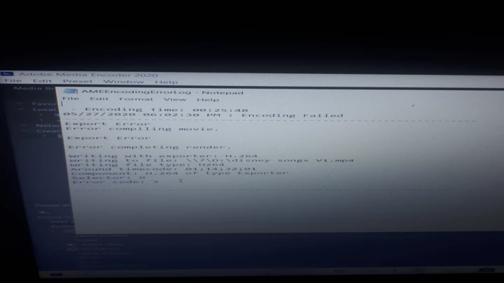 Error code 3 when trying to export video | Community