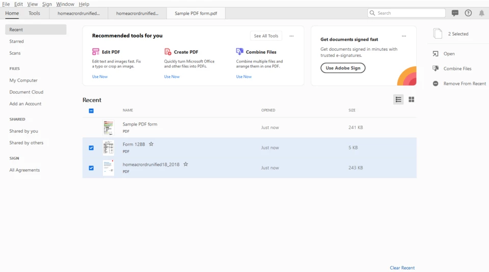 Recent Documents Pdf Now remove/clear “Recent” files in Adobe Acrobat Reader DC. | Community