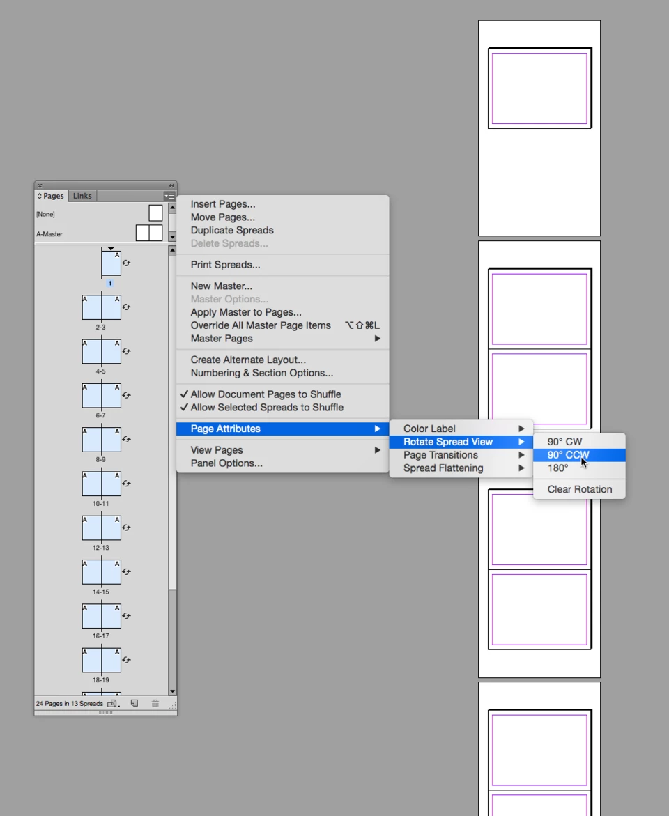 How to set up InDesign Print File for Horizontal document that binds at ...