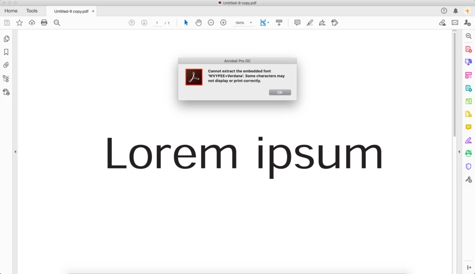 Adobe Acrobat cannot extract the embedded font | Community