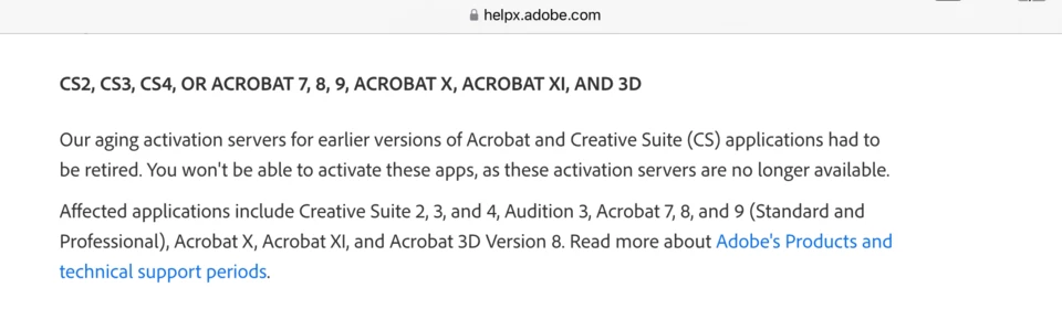 Work arounds for activation of Acrobat Pro XI | Community