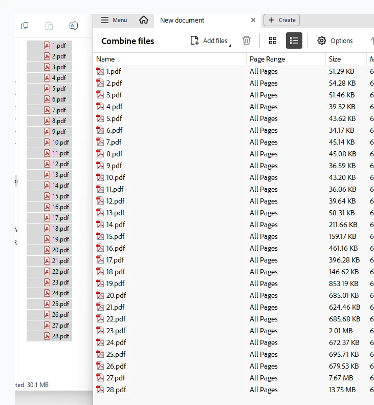 File Explorer-Combine Files not selecting showing all selected files ...
