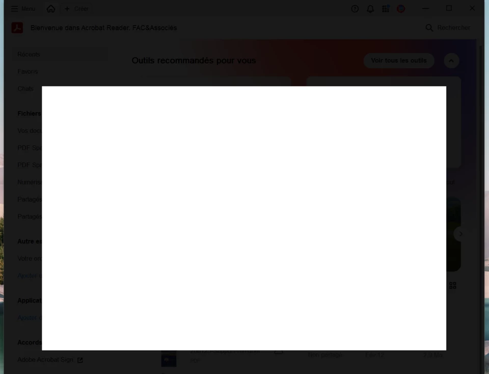 Blank popup windows after opening Acrobat | Community