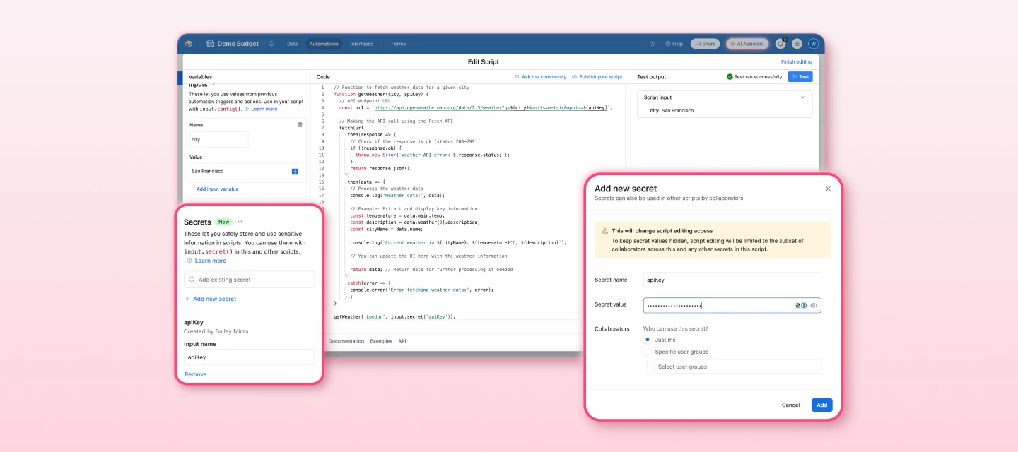 Introducing Secrets in automations: Secure your API keys and sensitive data