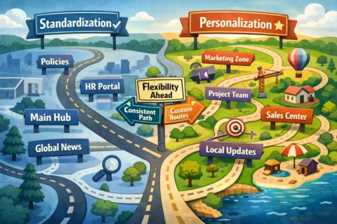 Balancing personalization and standardization in Intranet design