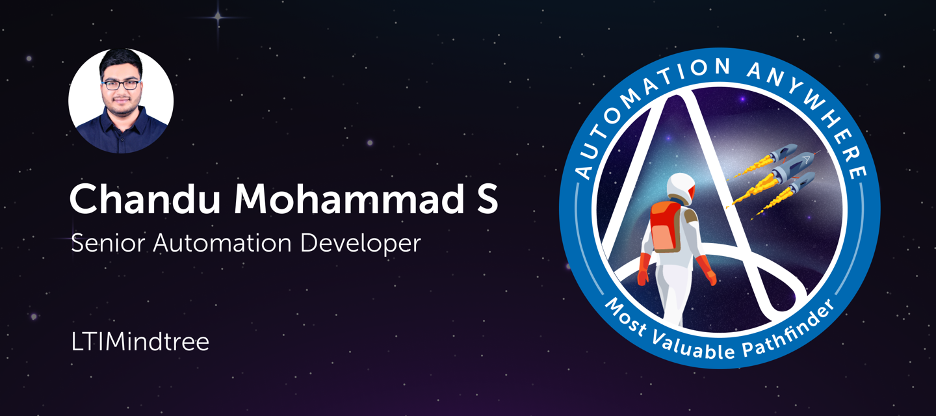 Meet MVP Chandu Mohammad S, Senior Automation Developer at LTIMindtree