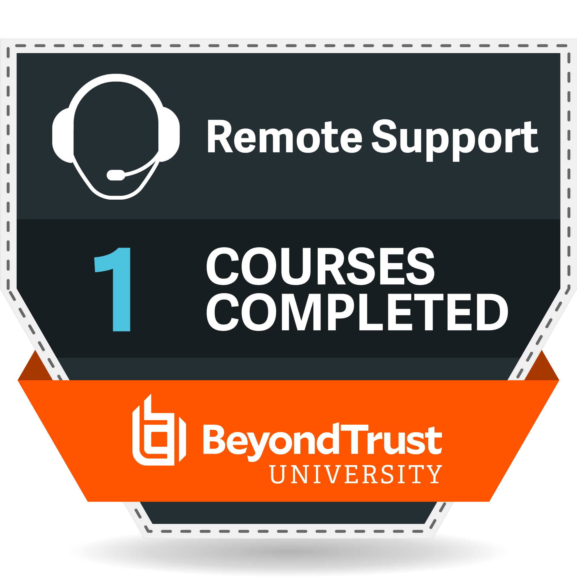 1 Courses Completed - Remote Support