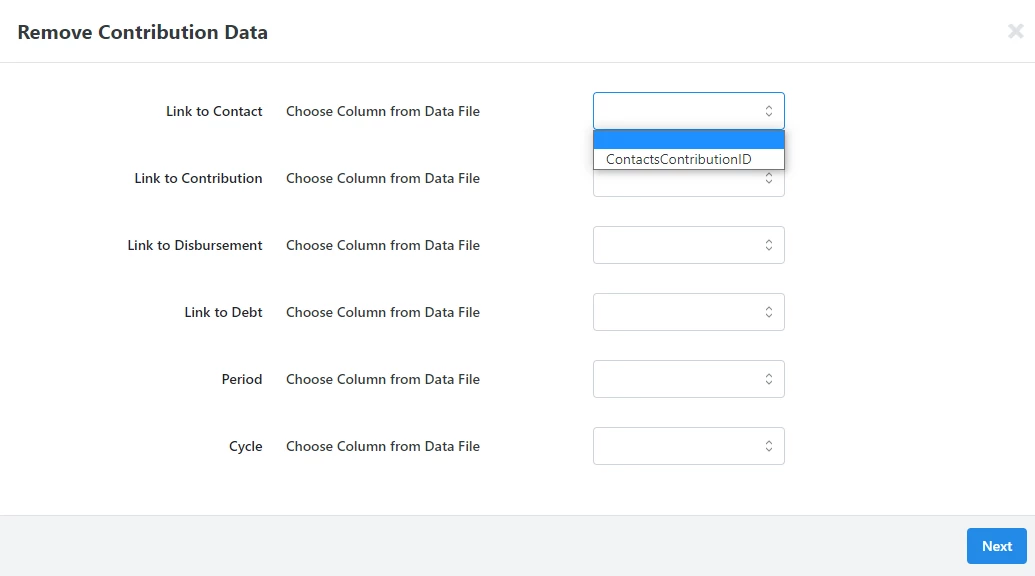 Remove contribution data