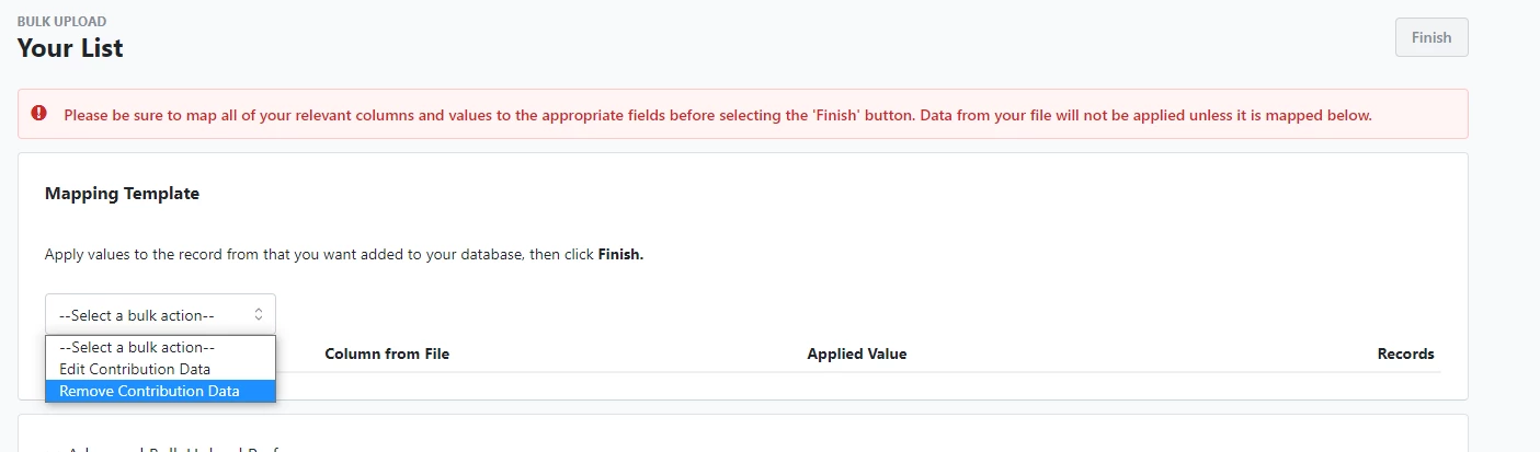 Remove of edit contribution data