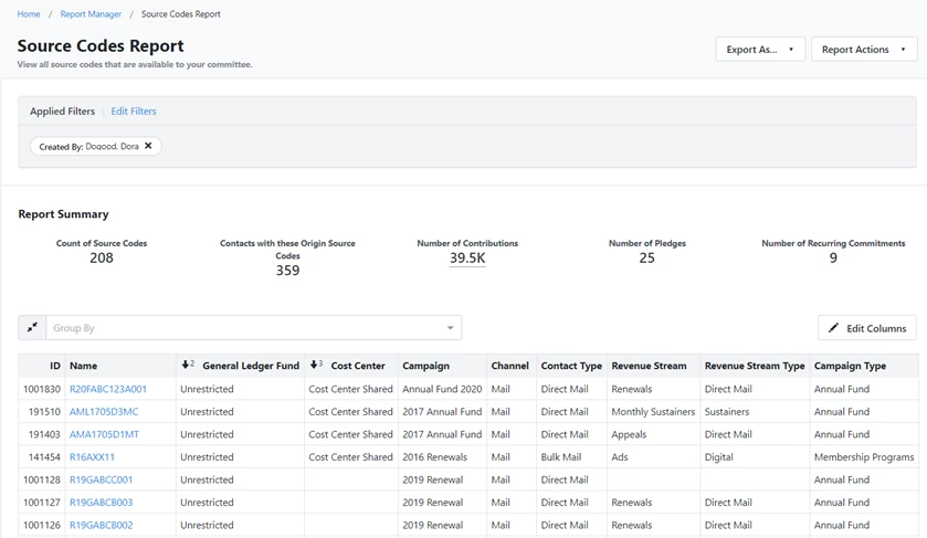 Example of a Source Code Report
