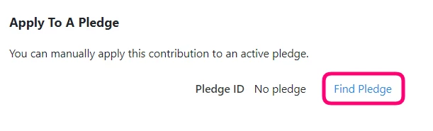Apply to a Pledge section of contribution record
