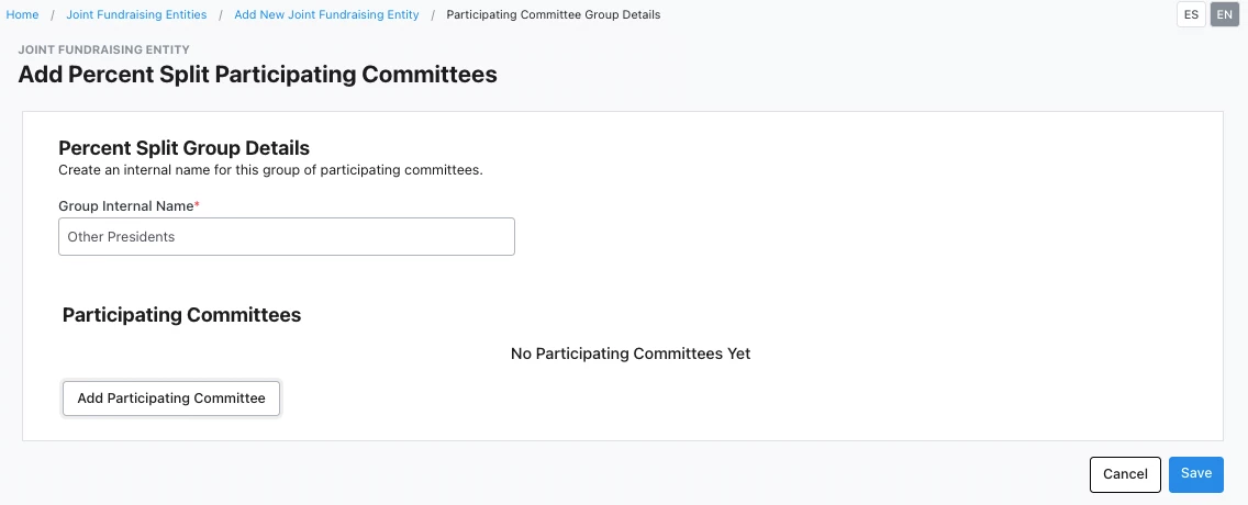 Add Percent Split Participating Committeess