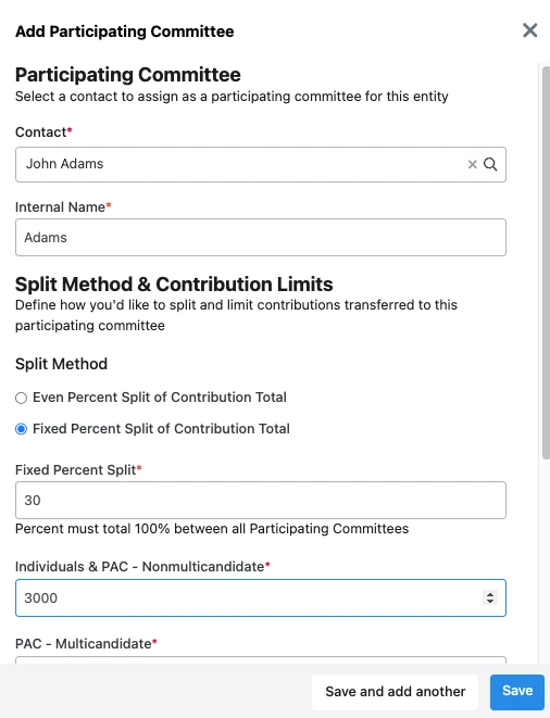 Split Method and Contribution Limits