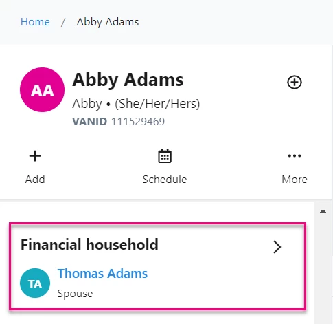 Left column, Financial household