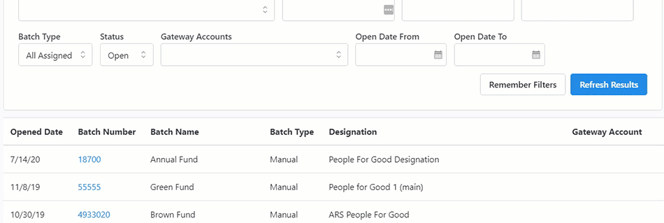 Animation of selection of a batch and clicking on Add Individual contribution