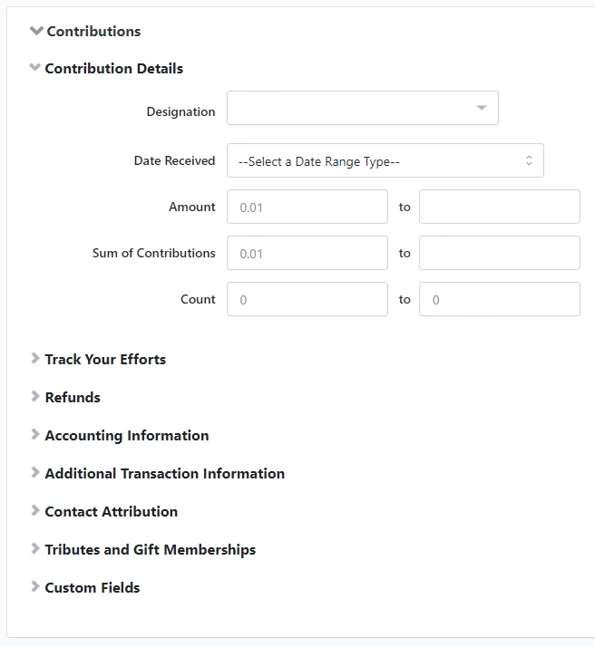Contribution section of Create a List