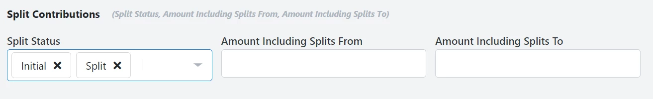 Filters on the report with Split status set to Initial and Split