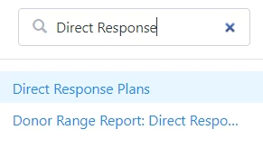 Direct Response is in the search bar