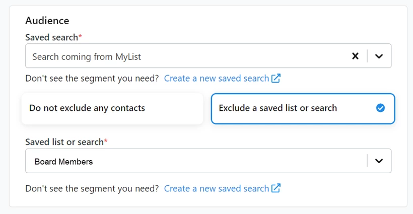 example of adding exclusion of board members