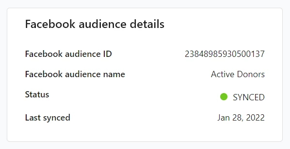 facebook id number listed