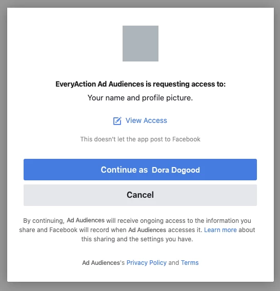 Logging in to Facebook