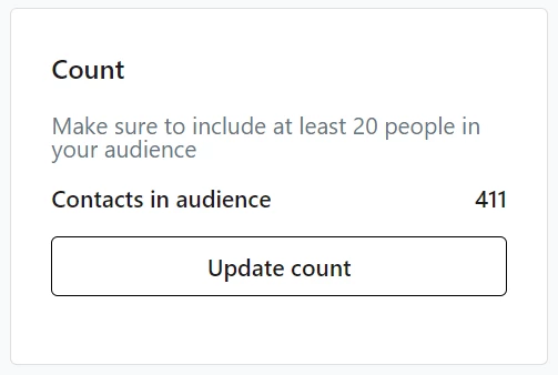 example of updating the count