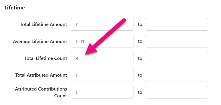 Total lifetime count lower limit is set to 4 (upper limit is blank)