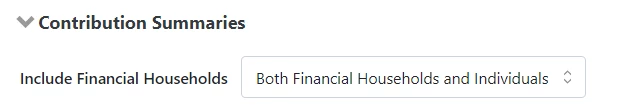 Financial Household and Individuals selected